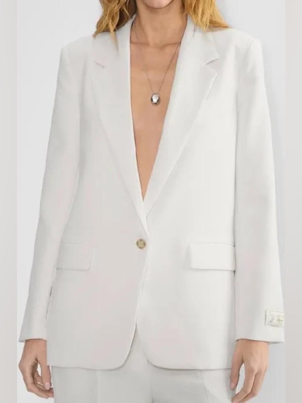 NWOT Aritzia Wilfred Crepette Blazer Jacket light birch Size 4